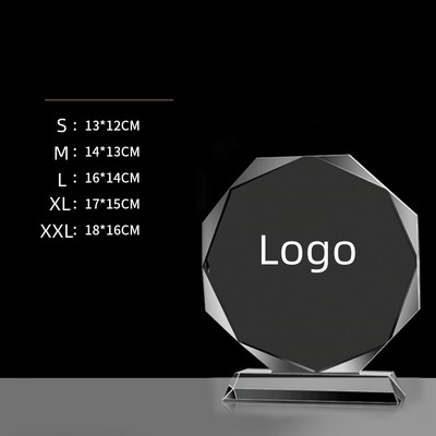 Octahedron Beveled Optical Crystal Award
