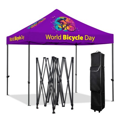 10'x10' Heavy Duty Steel Pop Up Canopy w/600 Denier Polyester