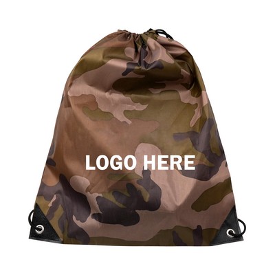 Camo Drawstring Backpack Bag