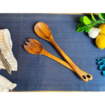 Rustic Salad Utensil Set
