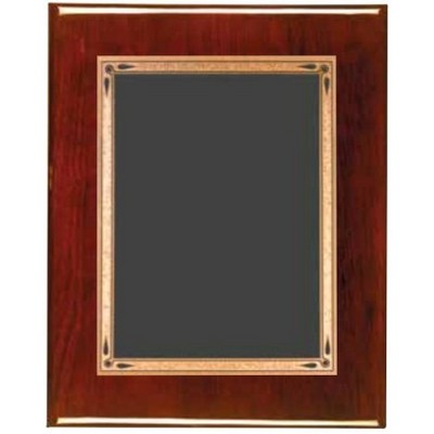Rosewood Piano Finish Plaque with Black Teardrop Plate, 9 x 12"