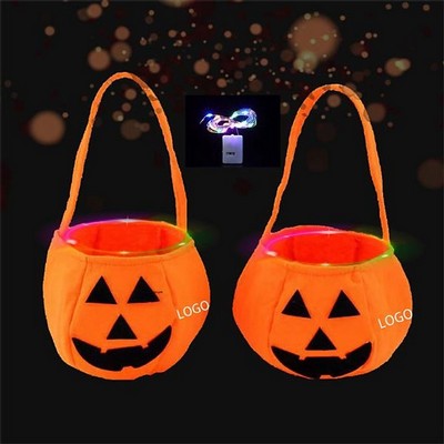 Halloween Pumpkin Trick or Treat Bag with LED Light