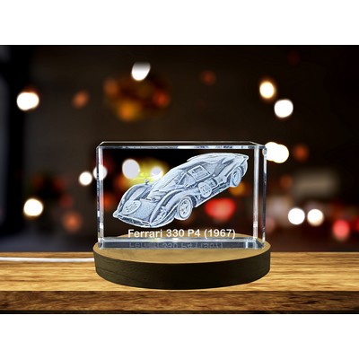 Ferrari 330 P4 1967 3D Engraved Crystal Trophy Award w/LED Base Light