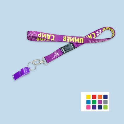 Safety Whistle-Incorporated Lanyard with Breakaway Feature