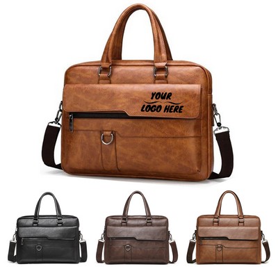 Leather Briefcase Business Laptop Bag