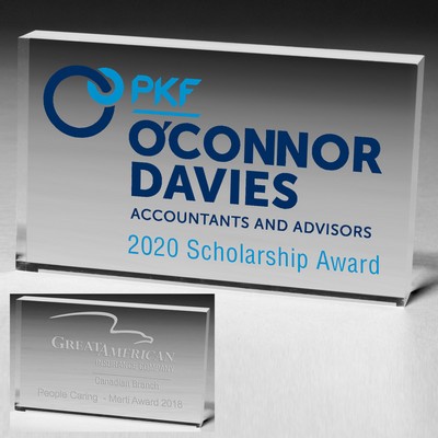 Rect. Acrylic Paperweight - 2-1/2" x 4" x 3/4" - 2043L (Laser)