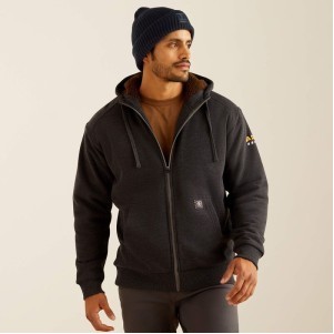 Ariat® Men's Charcoal Heather Rebar® Sherpa-Lined Hoodie