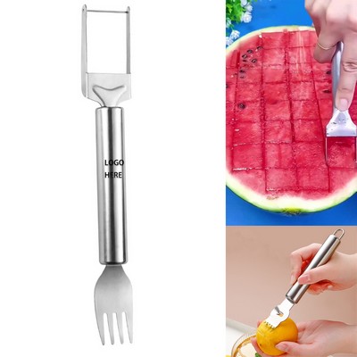 2-in-1 Stainless Steel Watermelon Fork Slicer Cutter