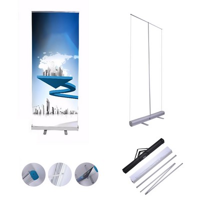 Retractable Roll Up Banner Stand with 23" x 63" Various Printed