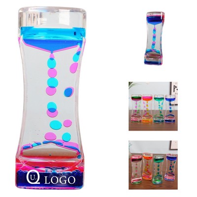 Two Color Oil Drop Acrylic Hourglass