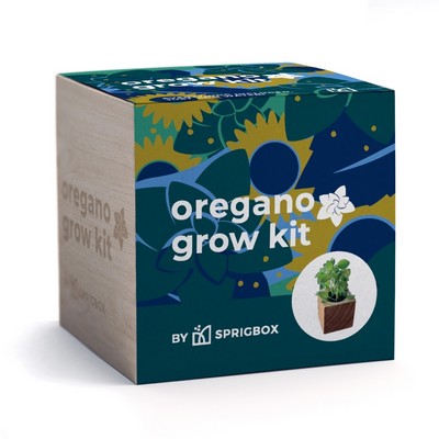 Oregano Grow Kit | Solid Wood Planter Cube | Eco-Friendly