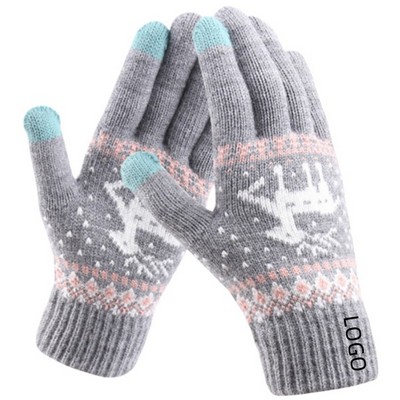 Knitted Wool Touch Screen Gloves