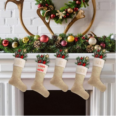 Linen Christmas Stockings