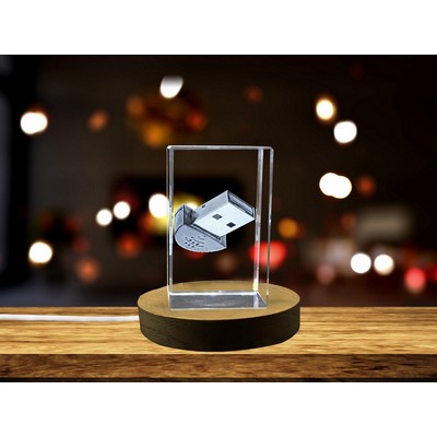 Studio-Grade USB Microphone 3D Engraved Crystal Award for Premium Sound