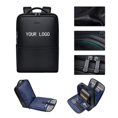 Genuine Leather Multifunctional USB Professional Large Capacity Backpack
