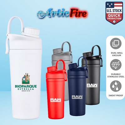 ArticFire 26oz Double Wall Stainless Steel Ice Shaker Bottle