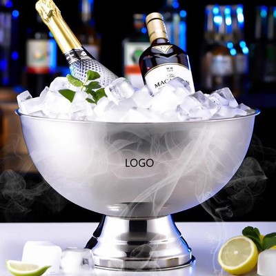 Celebration Wine Bowl,Ice Bucket, Stainless Steel Beverage Tub, Champagne Punch Chiller for Parties