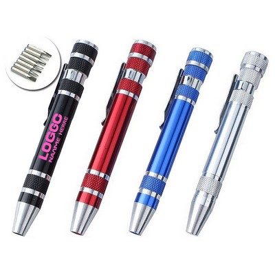 Aluminum Combination Tool 8 In 1 Pen Screwdriver