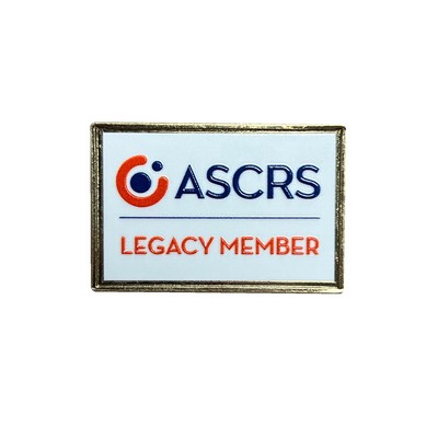 QUIKTURN Ultratone Rectangle Lapel Pin - 5 Day Production (1 1/4" x 1")