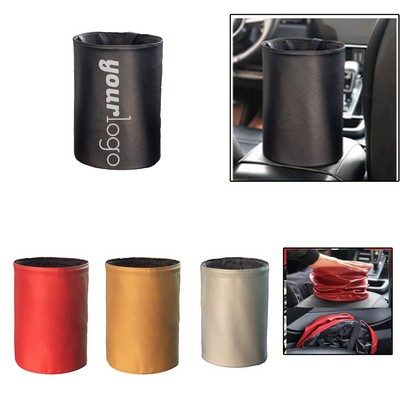 Double Layered Leather Folding Bucket