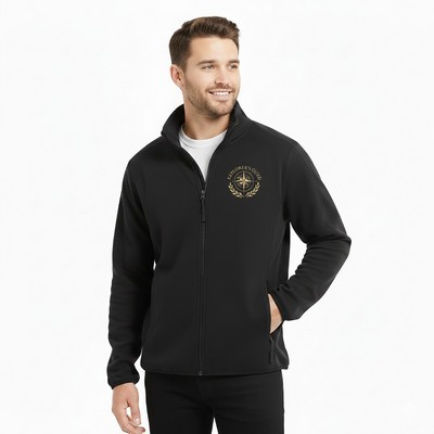 Men's Heathered Sweater Full-Zip Fleece Jacket