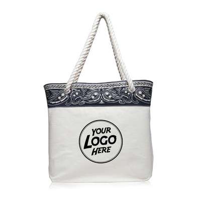 Paisley Pattern Canvas Tote Bags