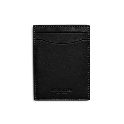 COACH® Mens Sport Leather Money Clip Card Case - Black