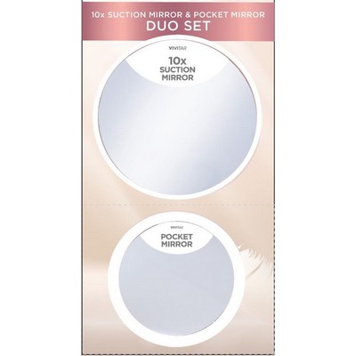 Health Beauty & Fitness Vivitar 2-Piece Suction Mirror - White