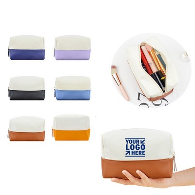 Canvas PU Cosmetic Pouch