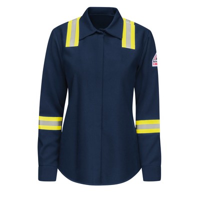 Bulwark® Women's Navy Enhanced Visibility Shirt