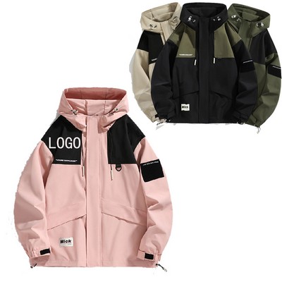 Removable Hat Outdoor Windproof And Waterproof Hiking Suit