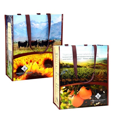 145g Full-Color Laminated Woven Custom Grocery Bag (14"x17"x8")