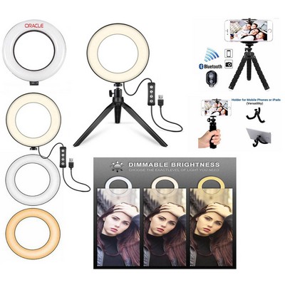 iBank ® 6" Ring Light with Tripod Stand + Bluetooth Remote Shutter (Black)