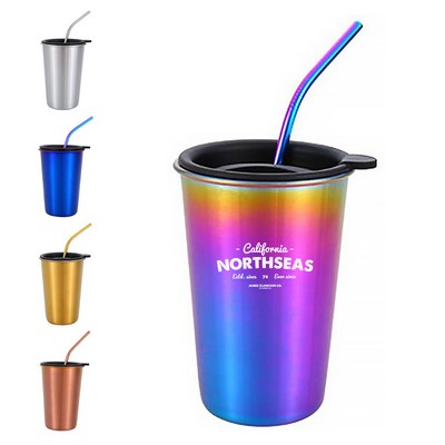 14 Oz. Pint Cup w/ Straw