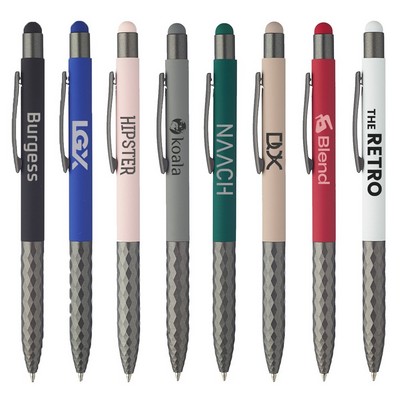 Geometric Aluminum Stylus Ballpoint Pen