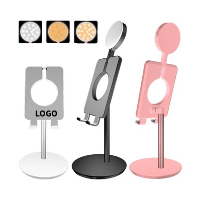 Mobile Phone Holder with LED Fill Selfie Light