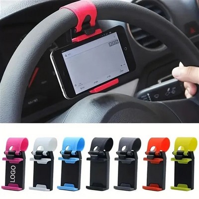 Universal Car Phone Holder Plastic Steering Wheel Mount