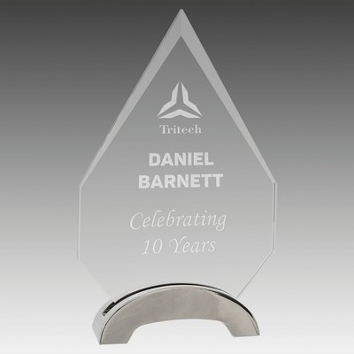 Diamond Platinum Glass with Arch Metal Base