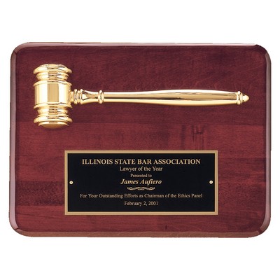Rosewood Piano Finish Plaque with Gavel