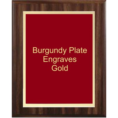Walnut Plaque 9" x 12" - Burgundy/Gold - 7" x 10" Simplicity Plate