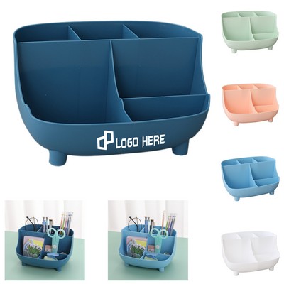 Pp Plastic Pen Holders Desk Organizers W/ 6-Compartment