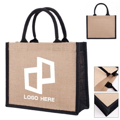 Two-Tone Jute Tote Bags