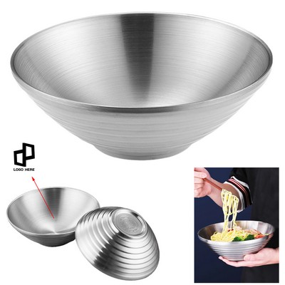 9.45" Diameter 304 Stainless Steel Noodles Food Bowl