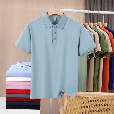 Unisex Luxury Silk-Cotton Blend Short-Sleeve Polo Shirt