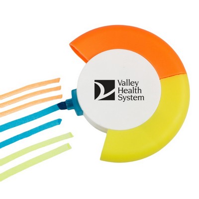 Three Color Round Shaped Highlighters