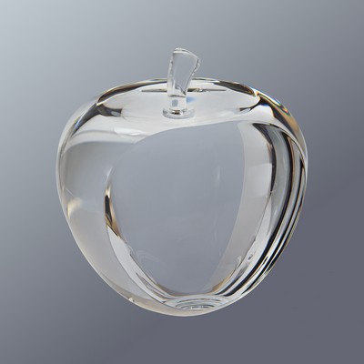 Crystal Apple with Flat Face, 2-3/4"Wx3-3/4"H