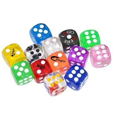 5/8" Round-Corner Transparent Dice