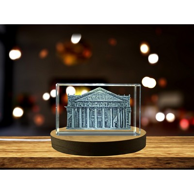 Teatro Degollado 3D Engraved Crystal Award Trophy w/LED Base