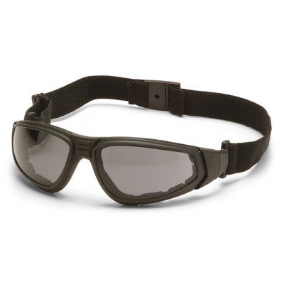 XSG Safety Glasses, Black Frame with Gray H2X Anti-Fog Lens