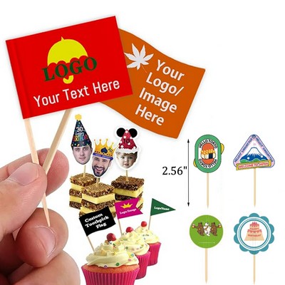 Customized Shape Full Color Toothpick Flag